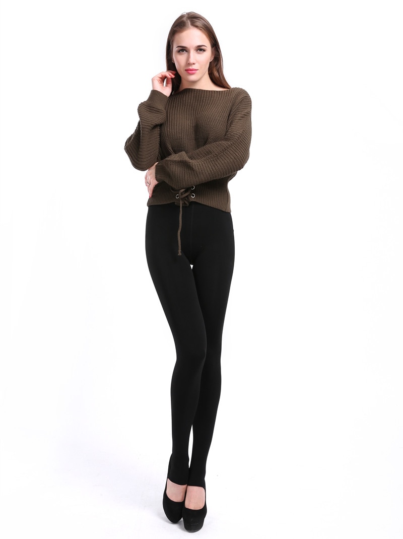 Leggings chauds en velours pour femmes, taille haute, couleur unie, extensibles, noirs, collection hiver grande taille